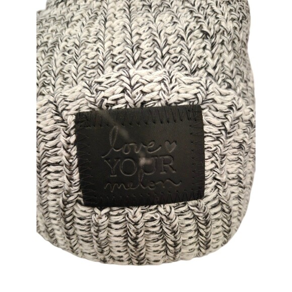 Love Your Melon Unisex Beanie Black Speckled Cuffed Beanie Hat One Size - Picture 5 of 6